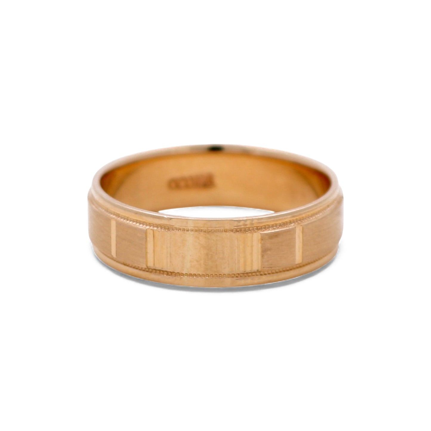 14K Yellow Gold Men’s Wedding Band with Design / Size: 10 / Weight: 5 GR / DEEMWB4DS-7