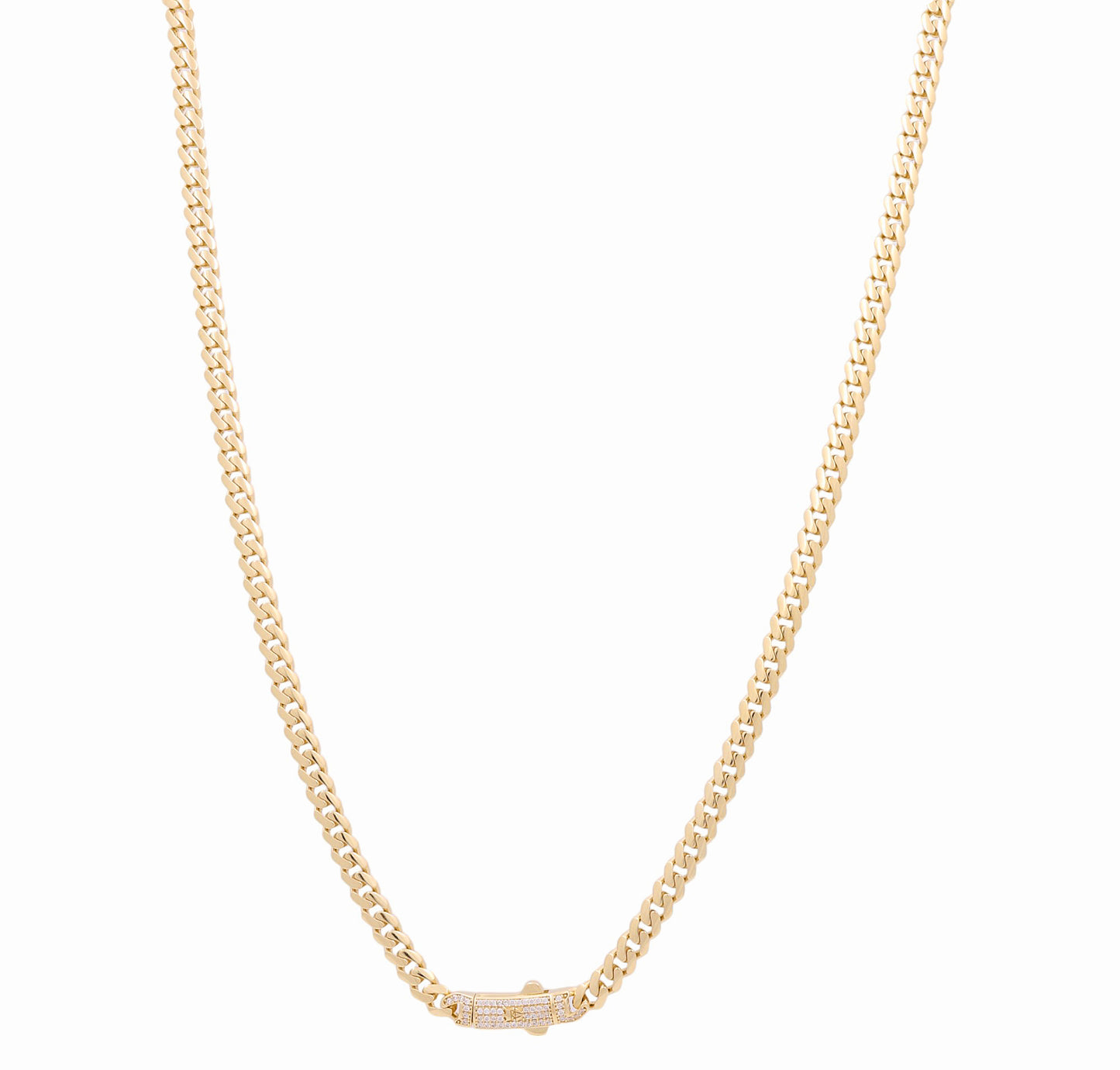 10K Yellow Gold Monaco Semisolid Chain / Stone: Cz / Size: 5mm 22" / Weight: 19.3 GR / COCH0MON5-22