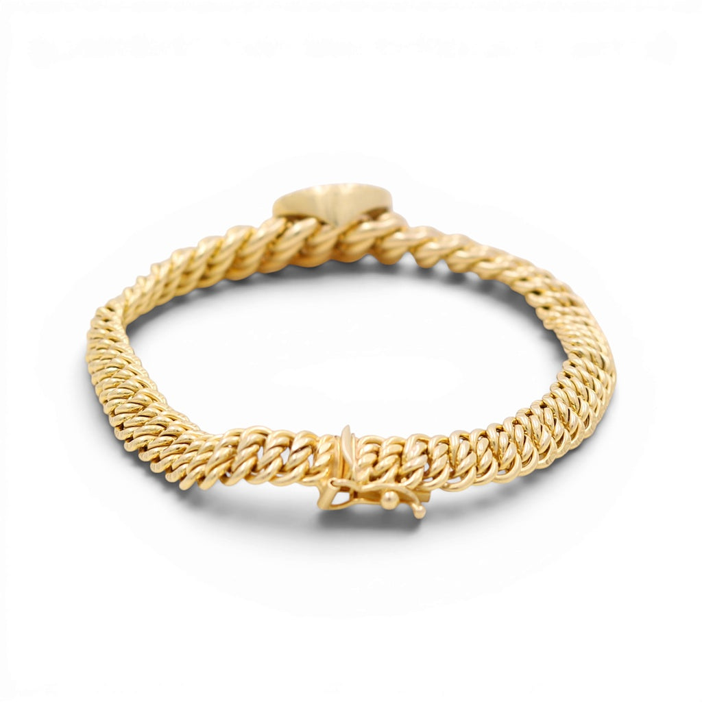 10K Yellow Gold Princess Women's Bracelet with Medusa / Size: 7.5" / Weight: 15.3 GR
