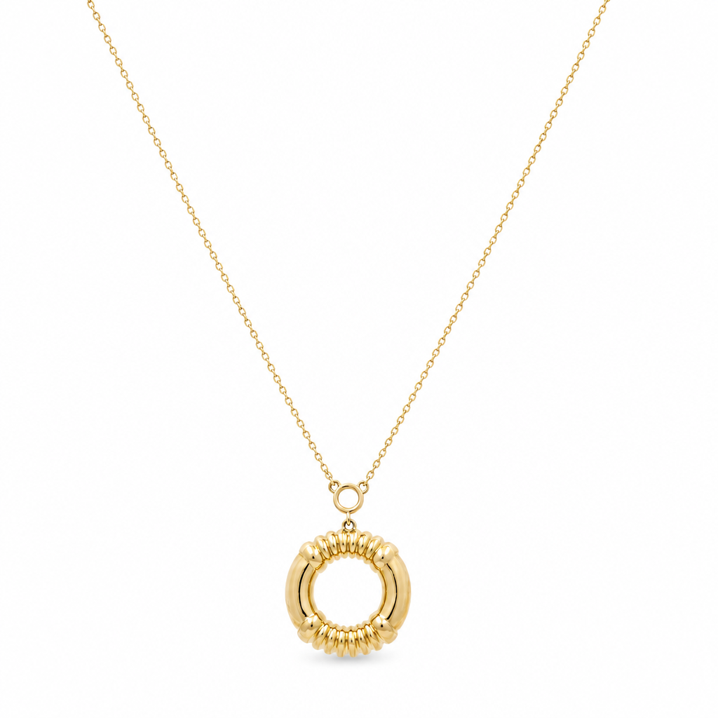 14K Yellow Gold Fashion Necklace With Pendant / Size: 18" / Weight: 6.1 GR