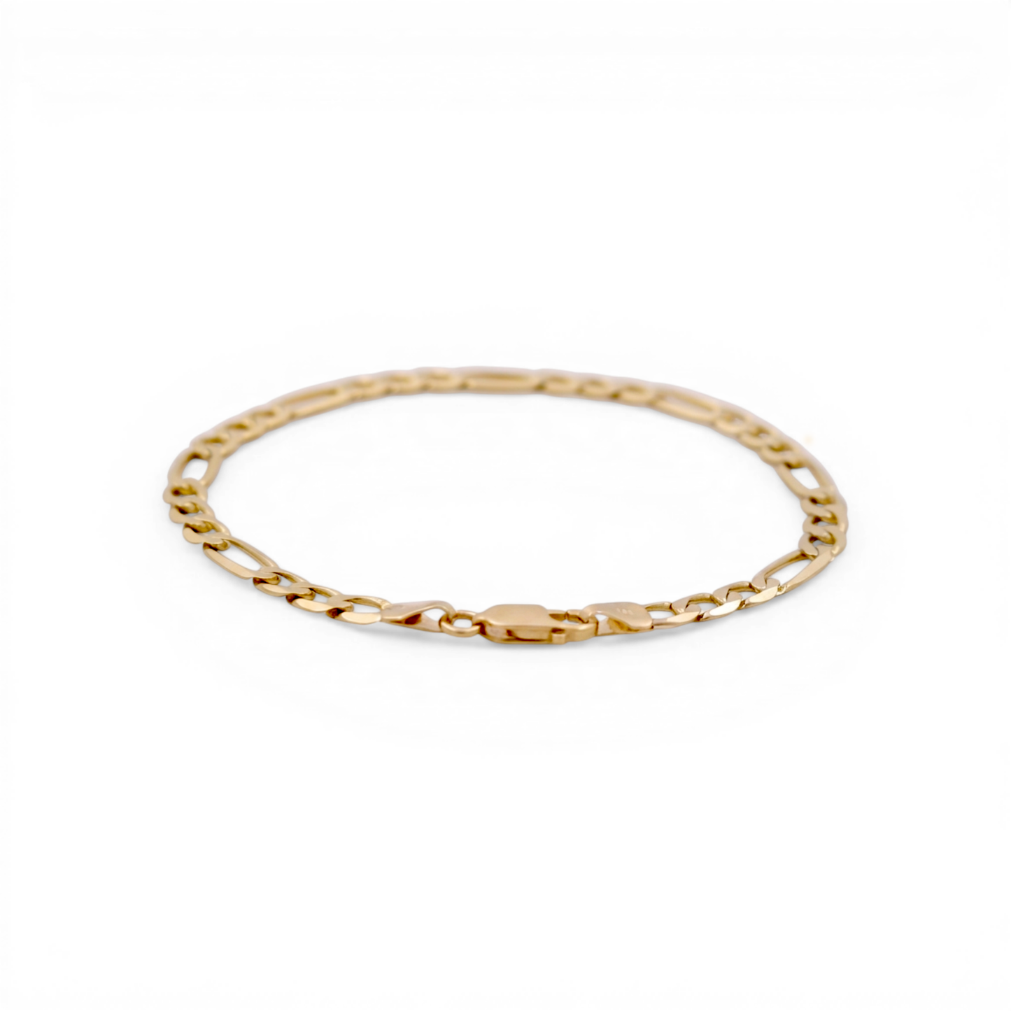 10K Yellow Gold Men's Solid Figaro Bracelet / Size: 4.5mm 8" / Weight: 5.3 GR / CSMB0FG4.5-8