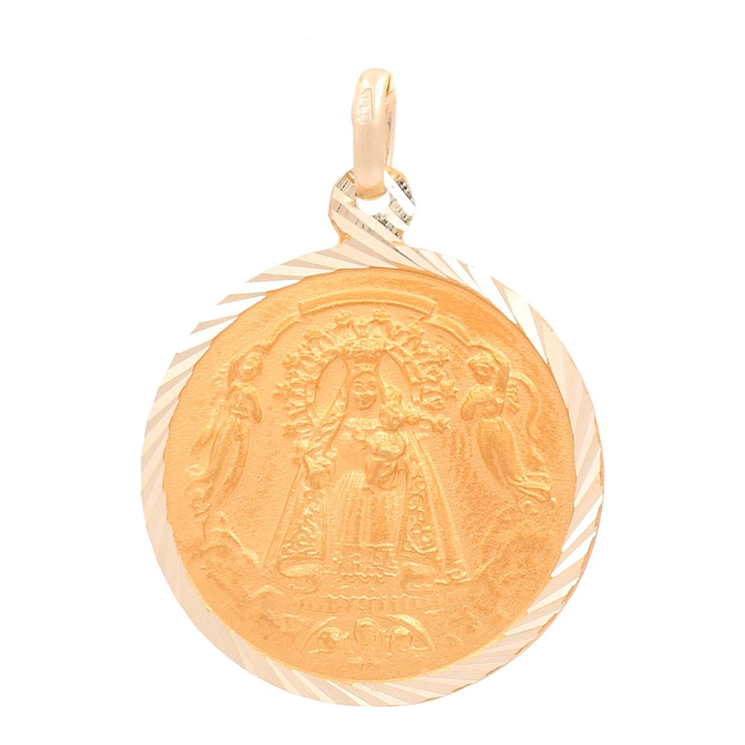 14K Yellow Gold Medal with Virgen de la Caridad Pendant / 24MM / Weight: 4.8 GR / 000-00020