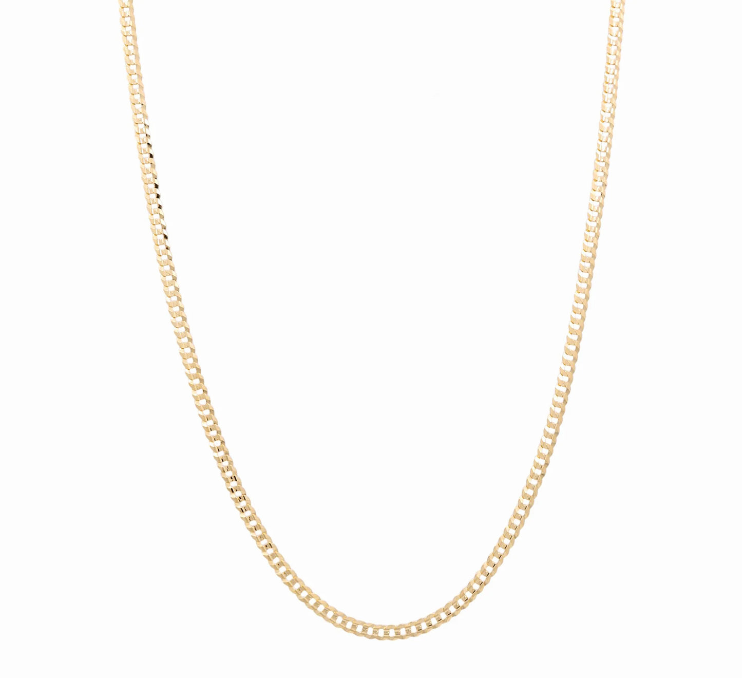 14K FC Yellow Gold Solid Curb Chain / Size: 16" 4mm / Weight: 8.1gr / 0481CL-16