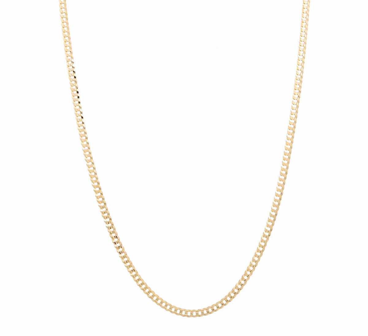 10K Yellow Gold Italian Solid Curb Chain / Size: 3.5mm-22'' / Weight: 6gr / K480CL-22