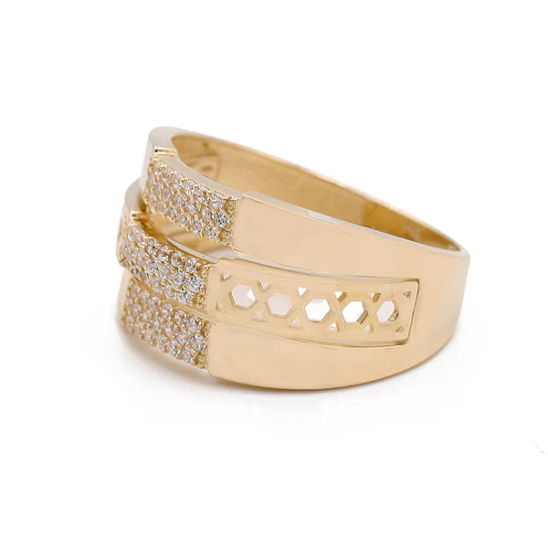 14K Yellow Gold Women’s Fashion Ring / CZ / Size 8 / Weight: 4.2 GR / COWR4FS-140