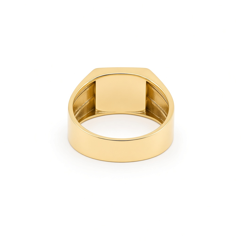 14K Yellow Gold Fashion Men's Ring with Black Onyx / Size: 10 / Weight: 5.4 GR / DOMR4FS-19