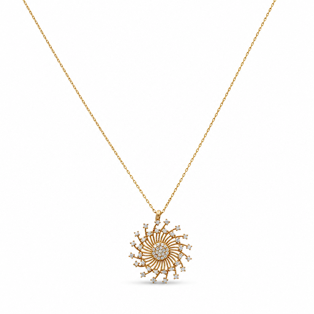 14K Yellow Gold Necklace with Star Pendant / Size: 16" / Weight: 4.1GR / Stone: Cz / CCNK4ST