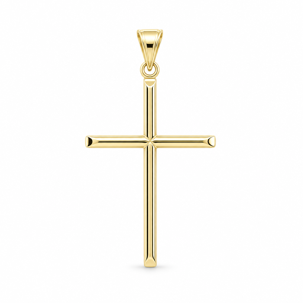 14K Yellow Gold Cross Pendant / Weight: 0.7 GR / DQPD4CRSS-8