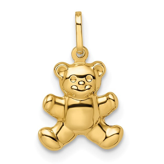 14K Yellow Gold Teddy Bear Pendant / Weight: 0.3 GR