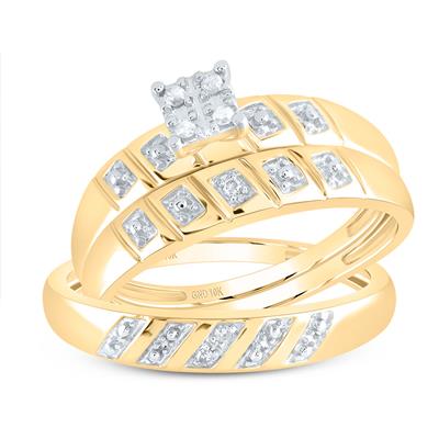 10k Yellow Gold Diamond Trio Set / Size: Sz:7&Sz:10 /48383