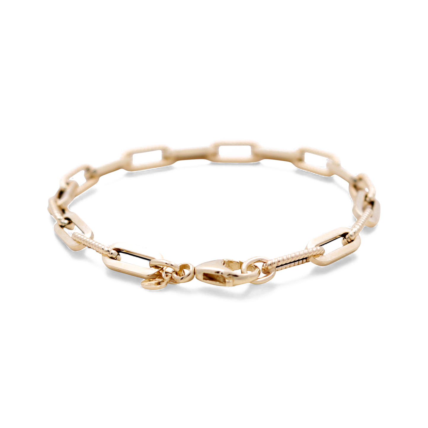 14K Yellow Gold Semisolid Fashion Women's Bracelet / Size: 7" / Weight: 2.8 GR / ICWB4FS-1