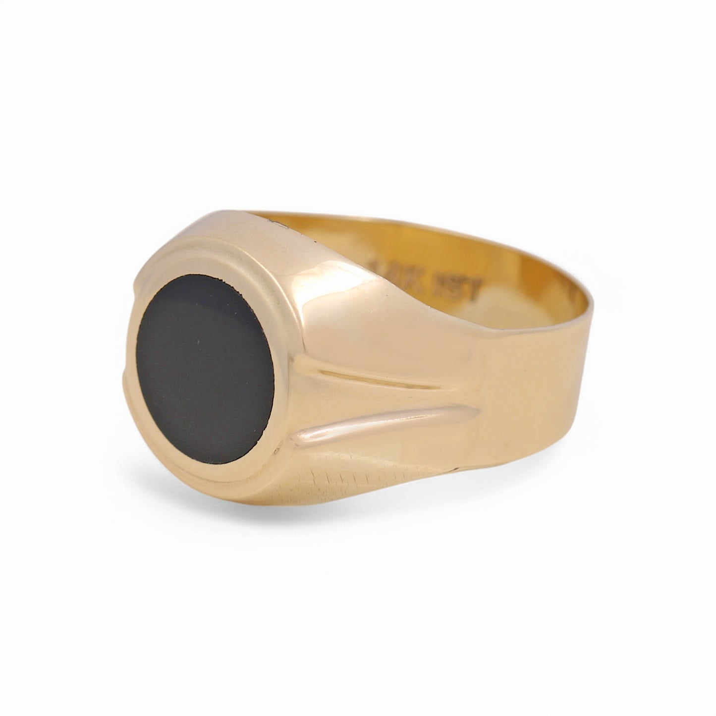 Anillo de oro amarillo de 14 quilates con diseño de Redondo para hombre con ónix / Tamaño: 11 / Peso: 4 GR / COMR4FS-68