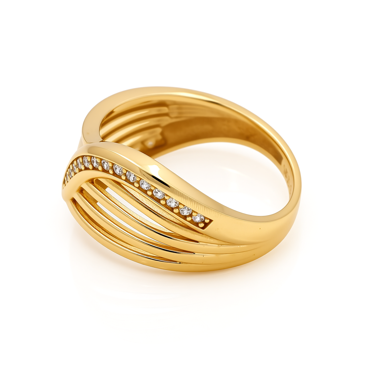 10K Yellow Gold Fashion Women's Ring with CZ / Size: 7.5 / Weight: 2.3 GR / Y23-158