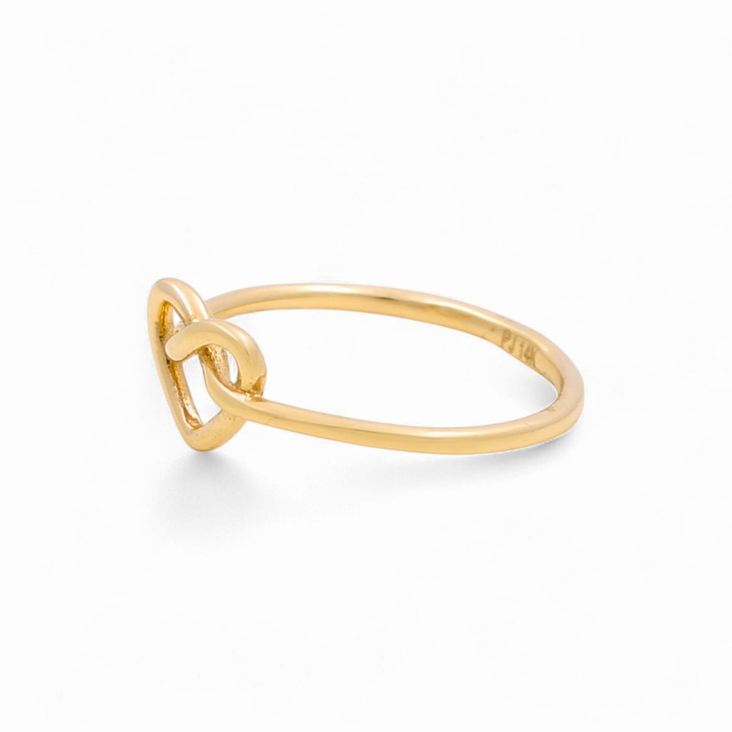 14K Yellow Women's Heart Ring / CZ / Size: 6.5 / Weight: 1.8 GR / COWR4HR-30