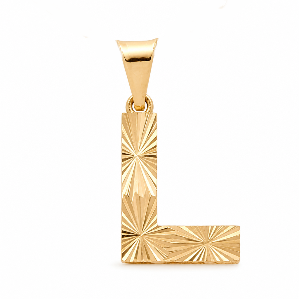 10K Yellow Gold Initial (L) Pendant / Size: Medium / Weight: 0.3 GR / DQPD0L