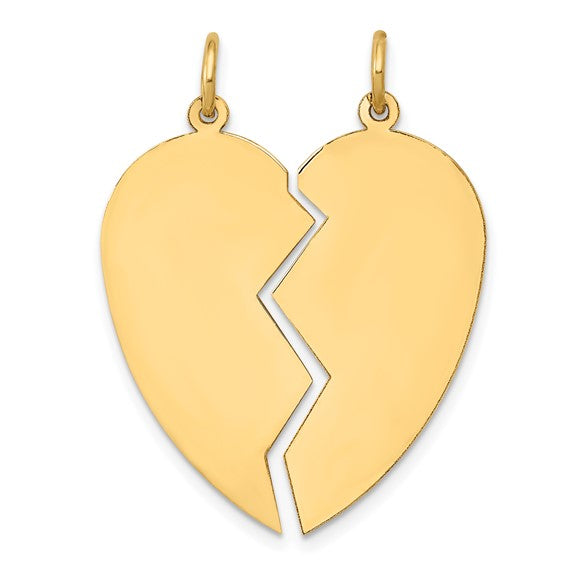 10K Yellow Gold Two Pieces Heart Pendant