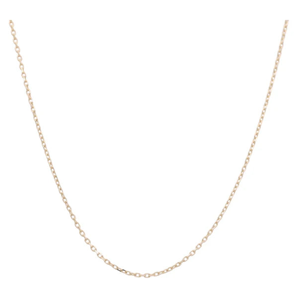 14k Yellow Gold Cable Link Chain / Size 1MM 15" / Weight 1.3 GR