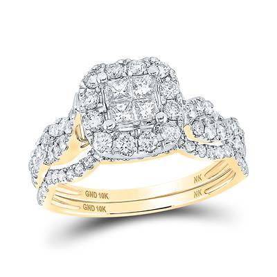 10K Yellow Gold Women’s Diamond Bridal Set Ring / Carat: 1.0 / Size 6.5