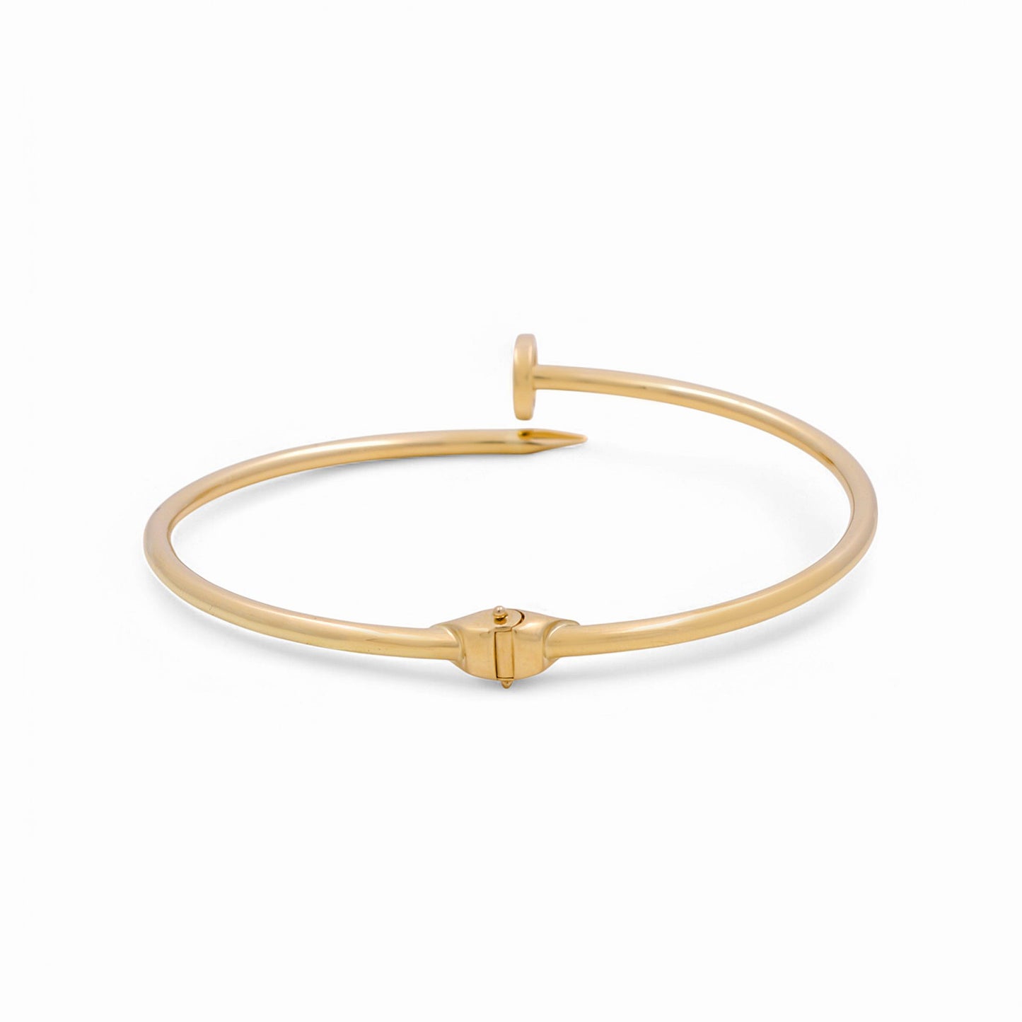 14K Yellow Gold Semisolid Nail Women’s Bangle Bracelet / Weight: 6.5 GR / CPBB4NL-1
