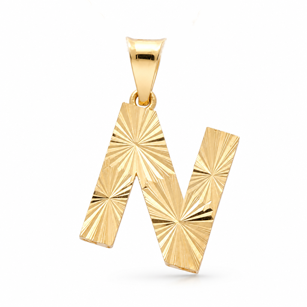 10K Yellow Gold Initial (N) Pendant / Size: Medium / Weight: 0.5 GR / DQPD0N