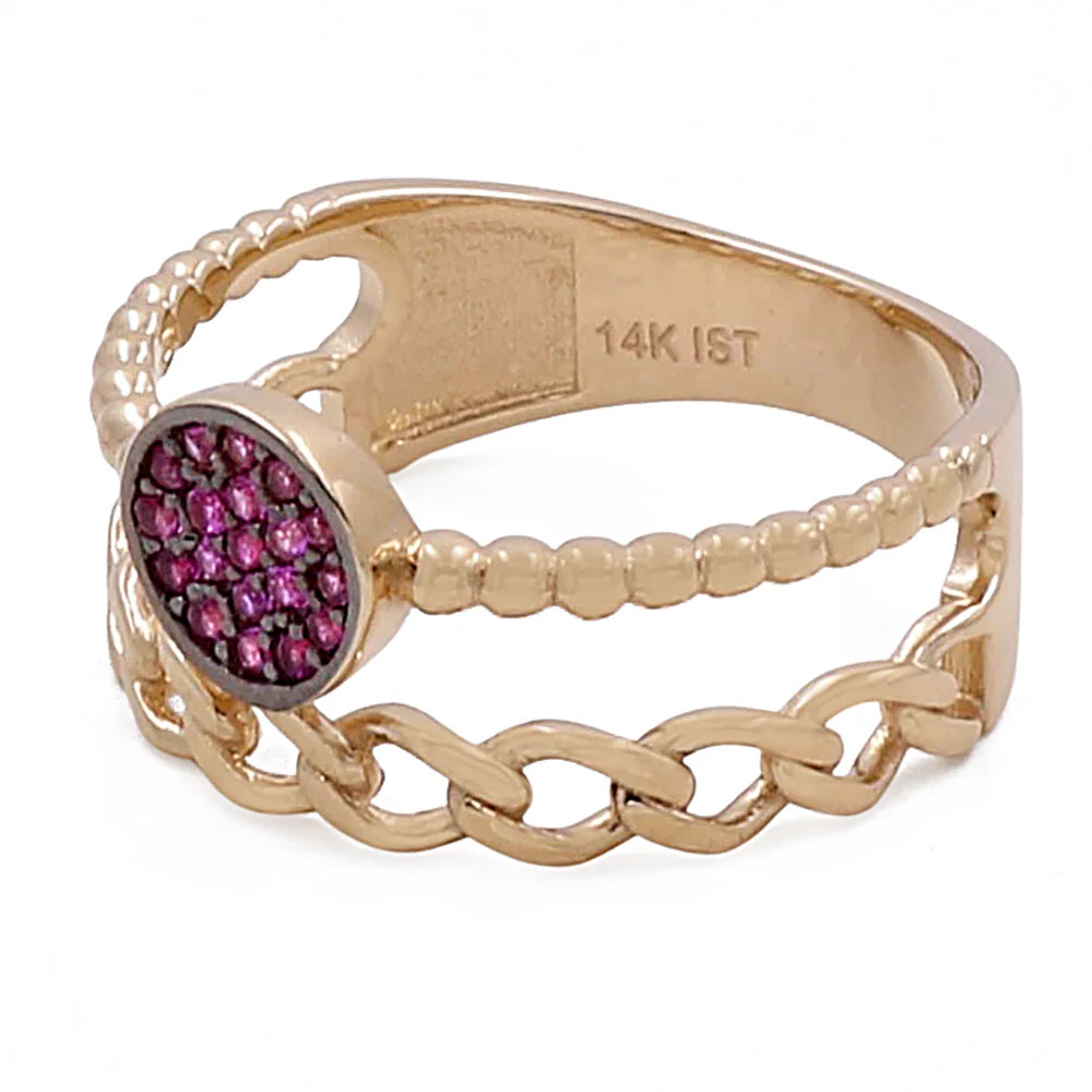 14K Yellow Gold Women’s Fashion Ring / CZ / Weight: 3.0 GR / COWR4FS-41