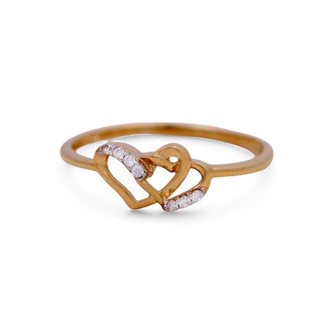 Anillo de oro amarillo de 14 quilates con forma de corazón para mujer / Piedra: CZ / Tamaño: 6,5 / Peso: 1,1 GR / IEEWR4HR-5