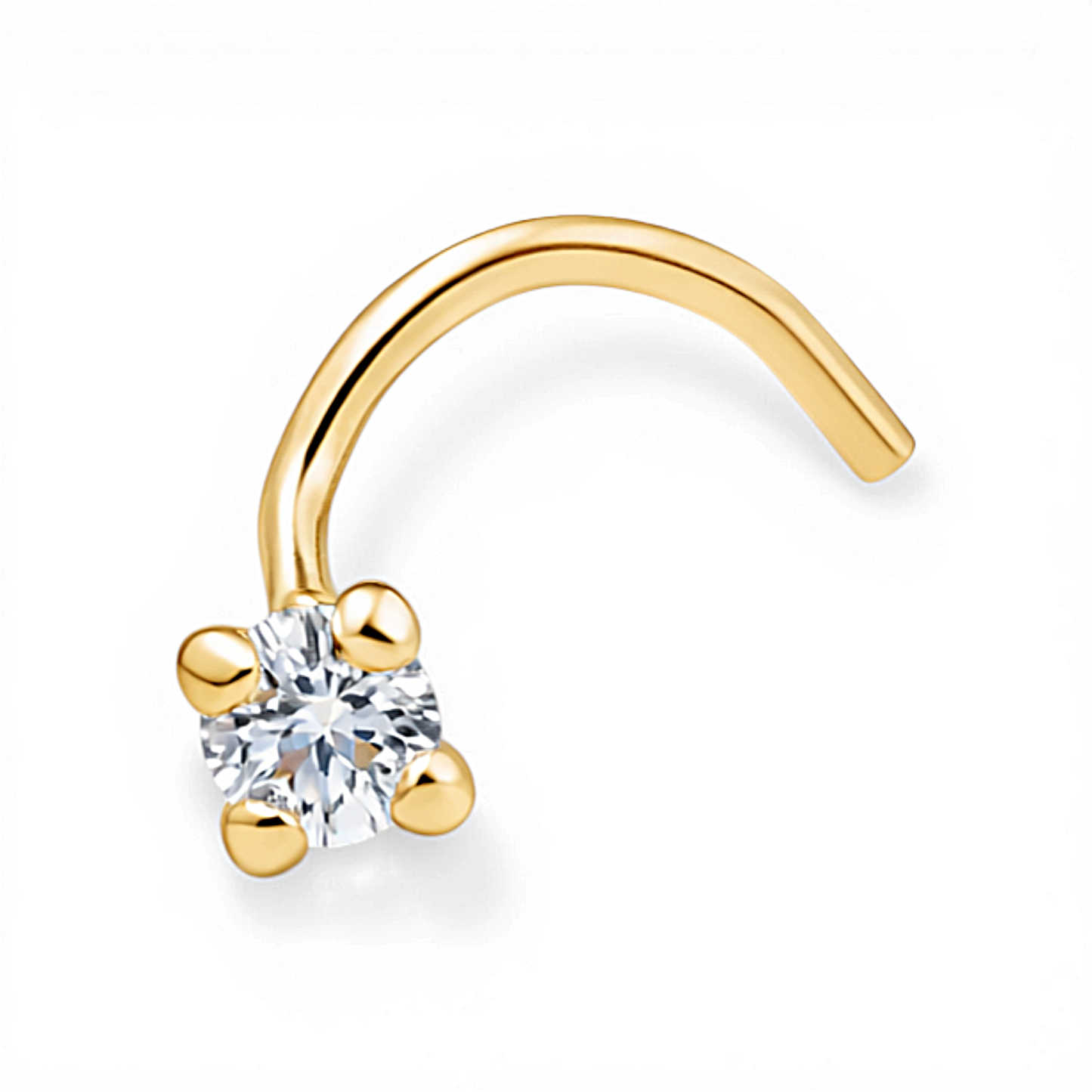 14K Yellow Gold Fashion Piercing with Cz