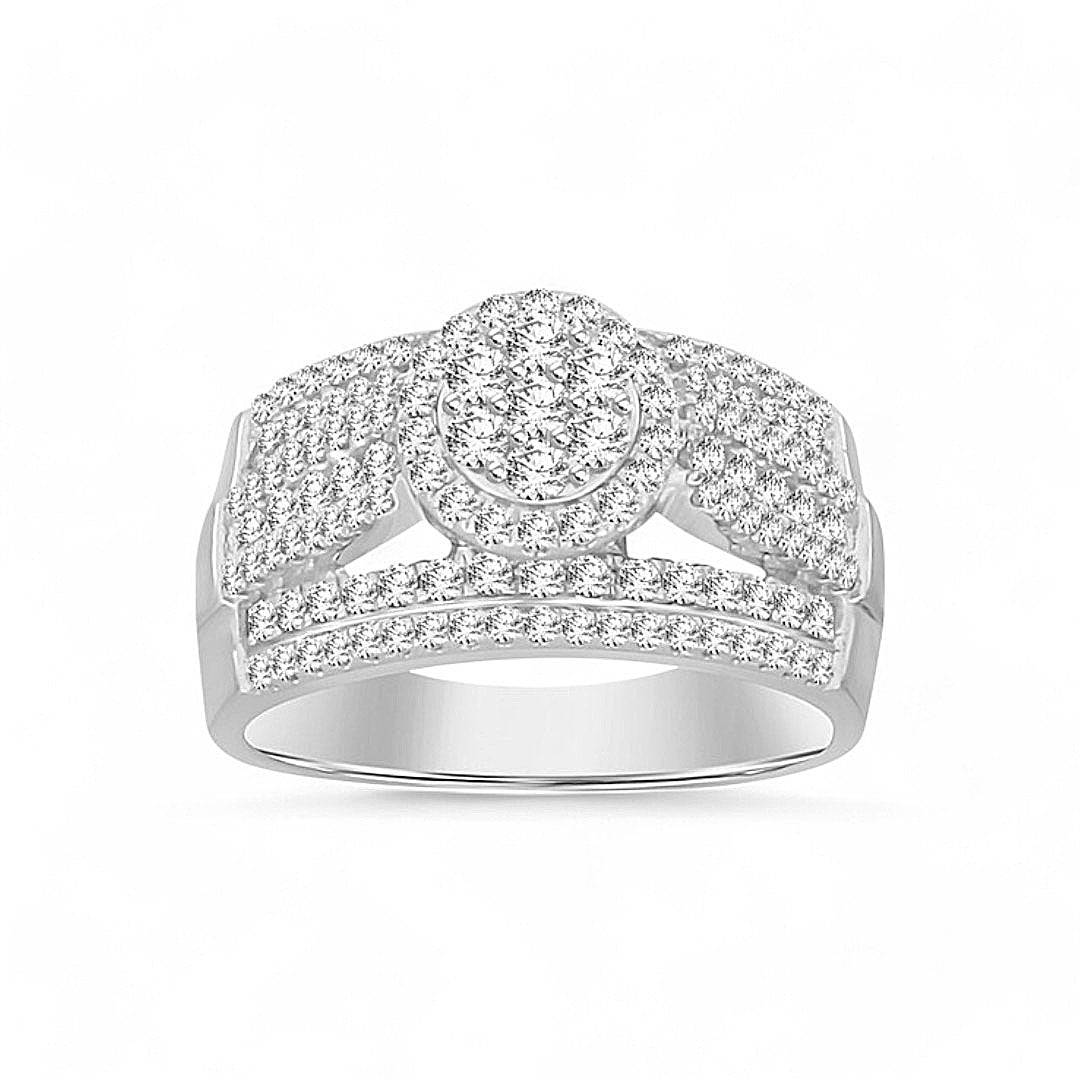 Anillo de compromiso para mujer con diamantes en oro blanco de 10 quilates / Piedra: 1,00 CT / Tamaño: 6,5 / 233434W