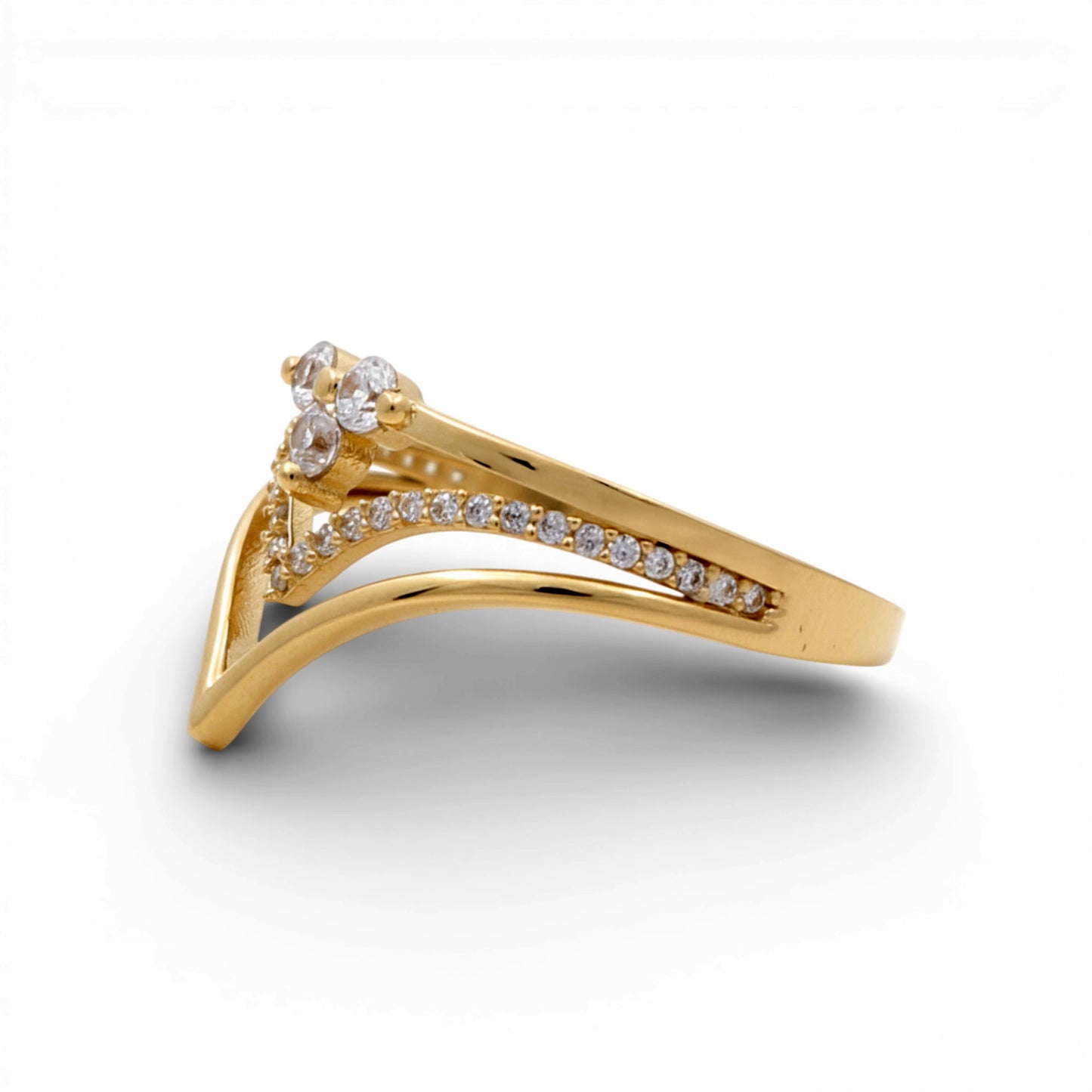 14K Yellow Gold Fashion Women's Ring with CZ / Size: 7.5 / Weight: 2 GR / Y24-536