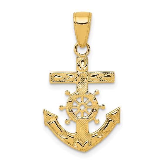 14K Yellow Gold Anchor Pendant / Weight: 1 GR / K3076