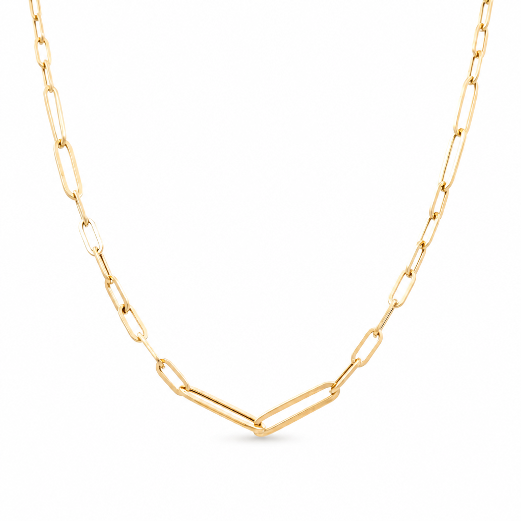 10K Yellow Gold Women's Paper Clip Necklace / Size: 20" / Weight: 6.1 GR / DQNK0PC-4