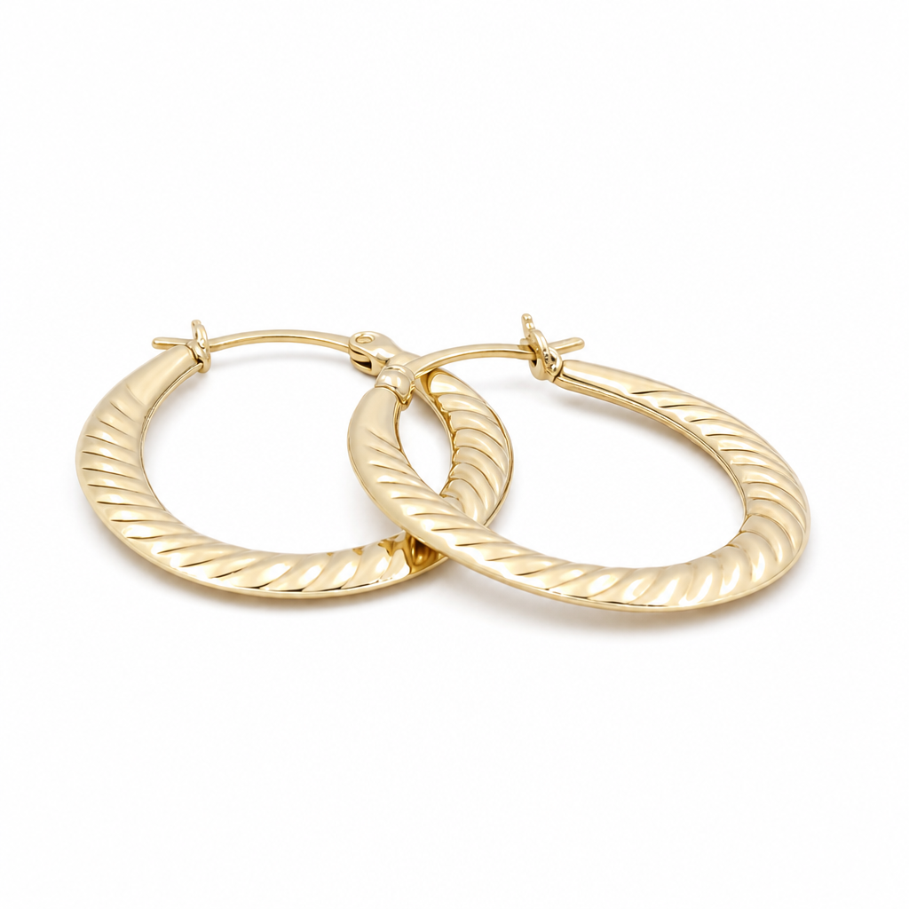 10K Yellow Gold Fashion Hoops Earring / Size:1.5mmx15mm / Weight: 1.2 GR / DQEH0FS1.5x15