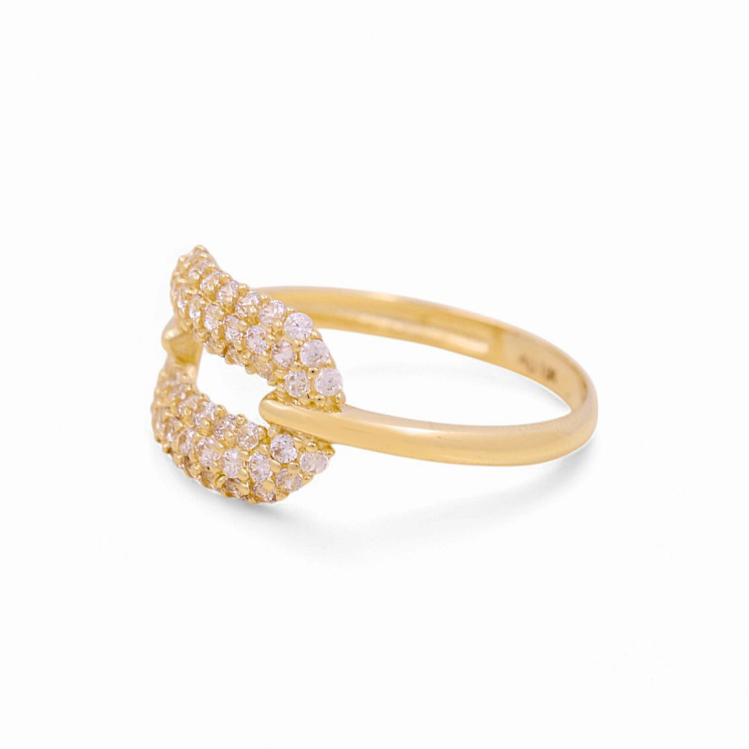 14K Yellow Gold Fashion Women's Ring with Cz / Size: 7.5 / Weight: 1.9 GR