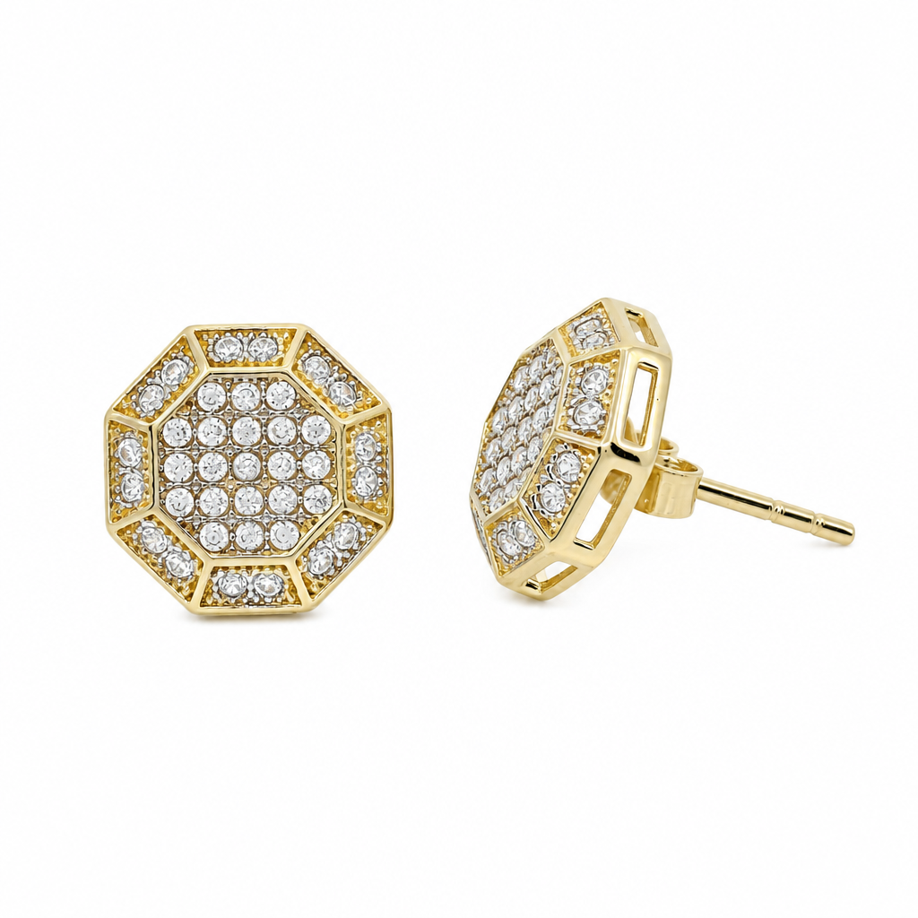 14K Yellow Gold Fashion Stud Earrings / Weight: 2.8 GR / DOES4FS-2