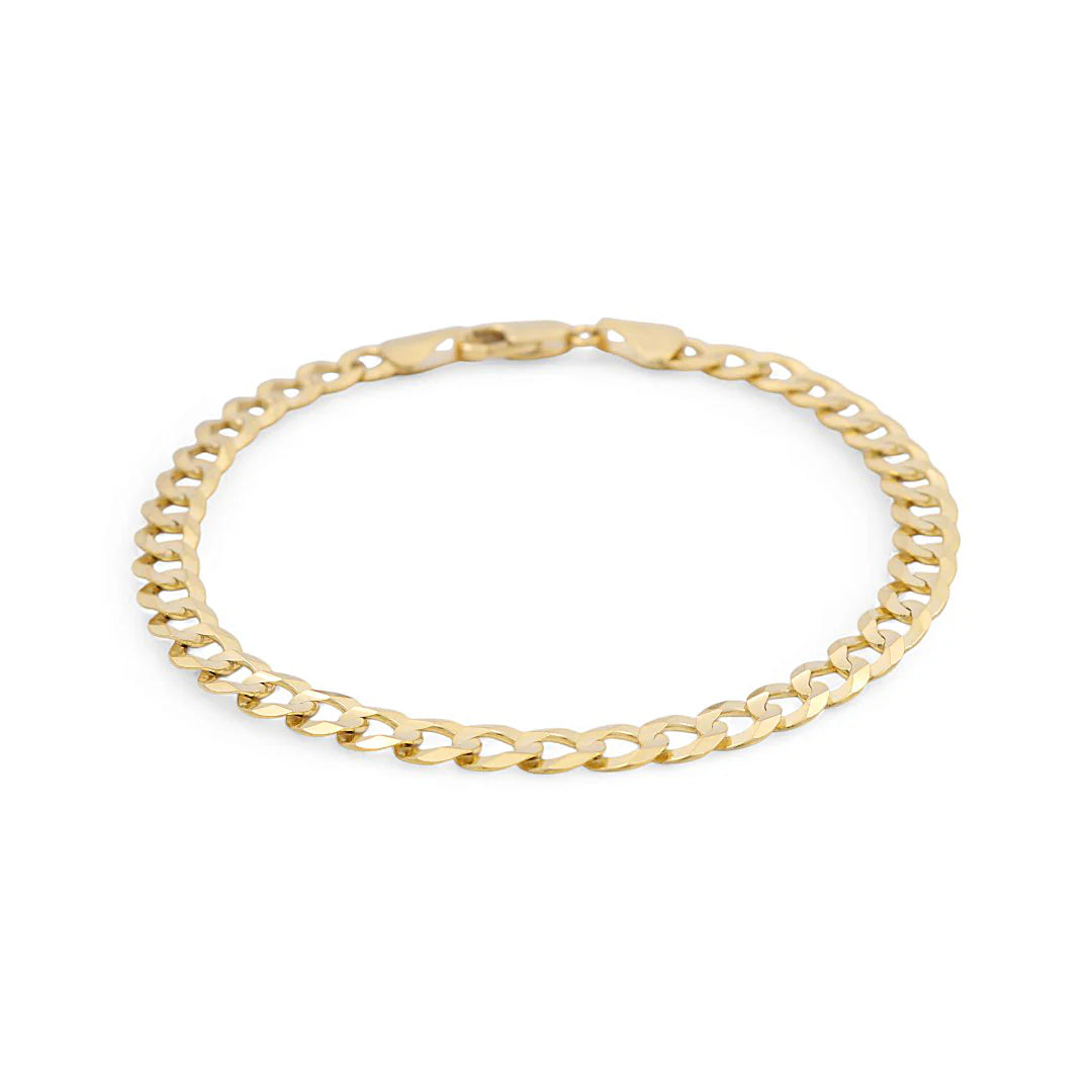 10K Yellow Gold Italian Solid Curb Bracelet / Size: 7mm-8'' / Weight: 8.6 GR / K484CL-8