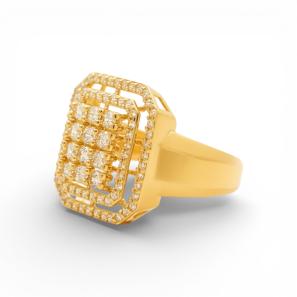 14K Yellow Gold Fashion Women's Ring with Cz / Size: 7.5 / Weight: 3.8 GR / P53R-58
