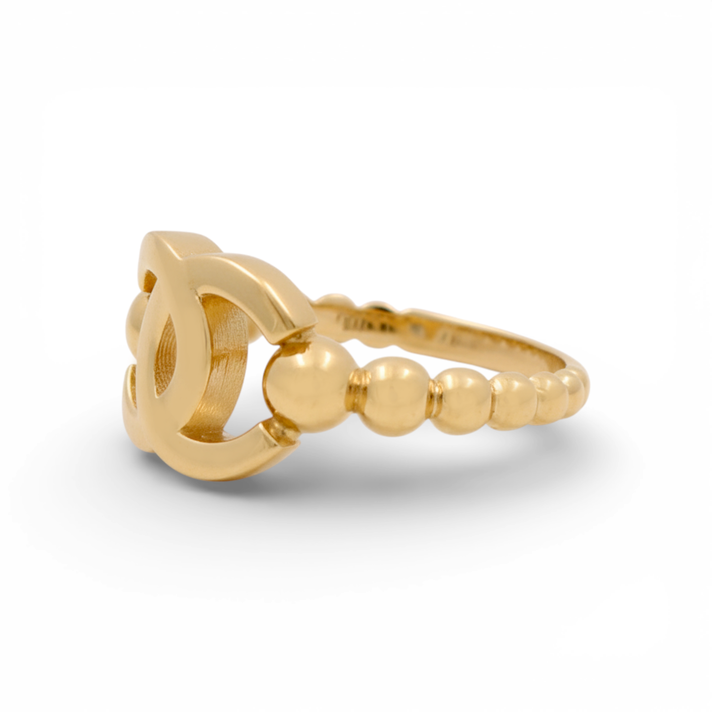 14K Yellow Gold Fashion CC Women's Ring / Size: 7.5 / Weight: 2.8 GR / Y23-135