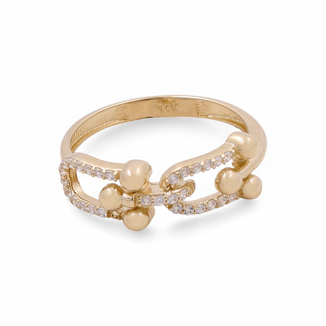 14K Yellow Gold Women's Fashion Ring / CZ / Size: 6.5 / Weight: 1.7 GR / COWR4TF