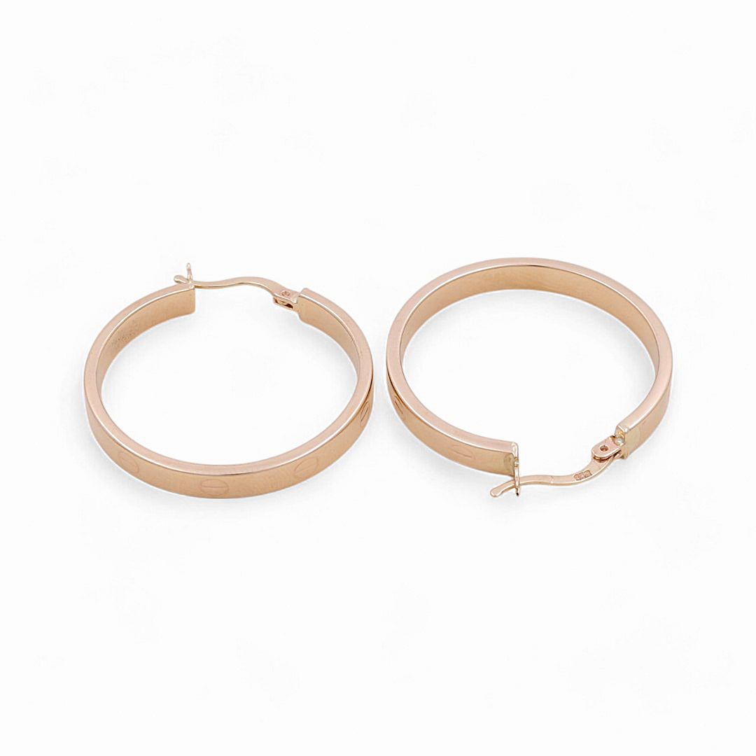14K Yellow Gold Fashion CT Hoops Earrings / Size: 4mm X 28.5mm / Weight: 3.9 GR / KOEH4CT4x28.5