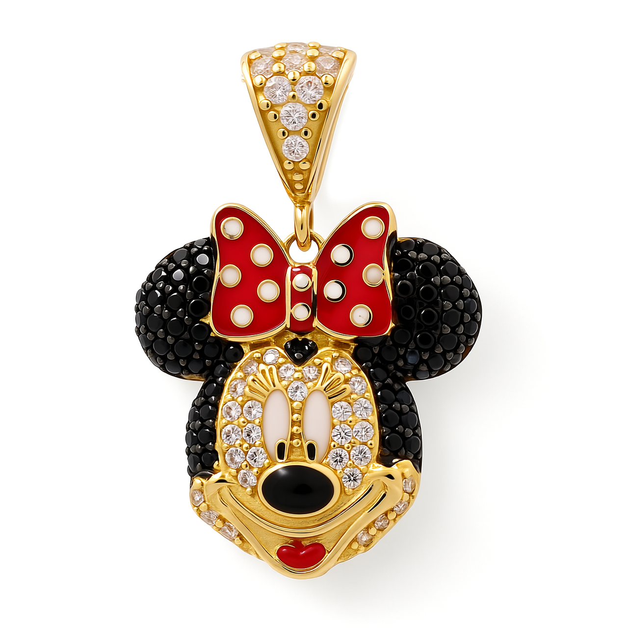 10K Yellow Gold Minnie's Pendant with Cz / Weight: 2.1 GR / HP-168