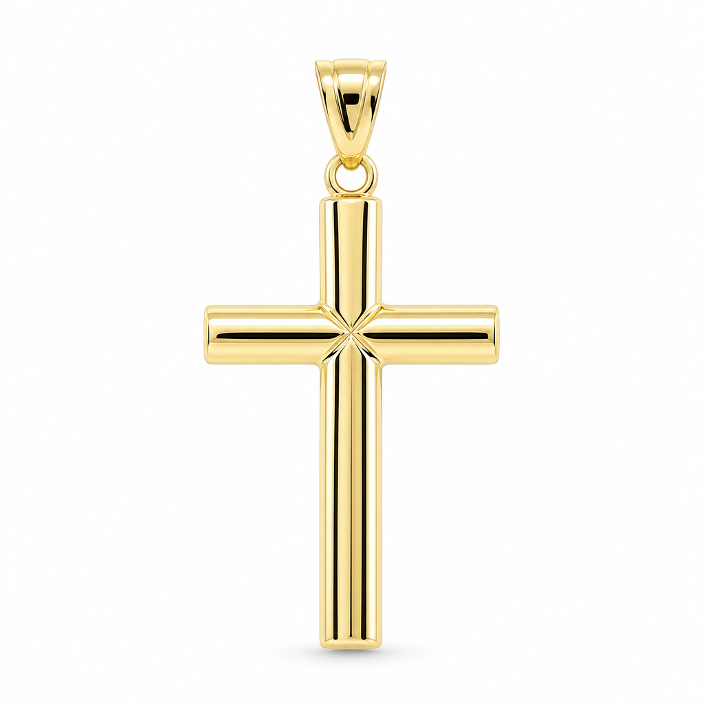 14K Yellow Gold Cross Pendant / Weight: 2.2 GR / DQPD4CRSS-5