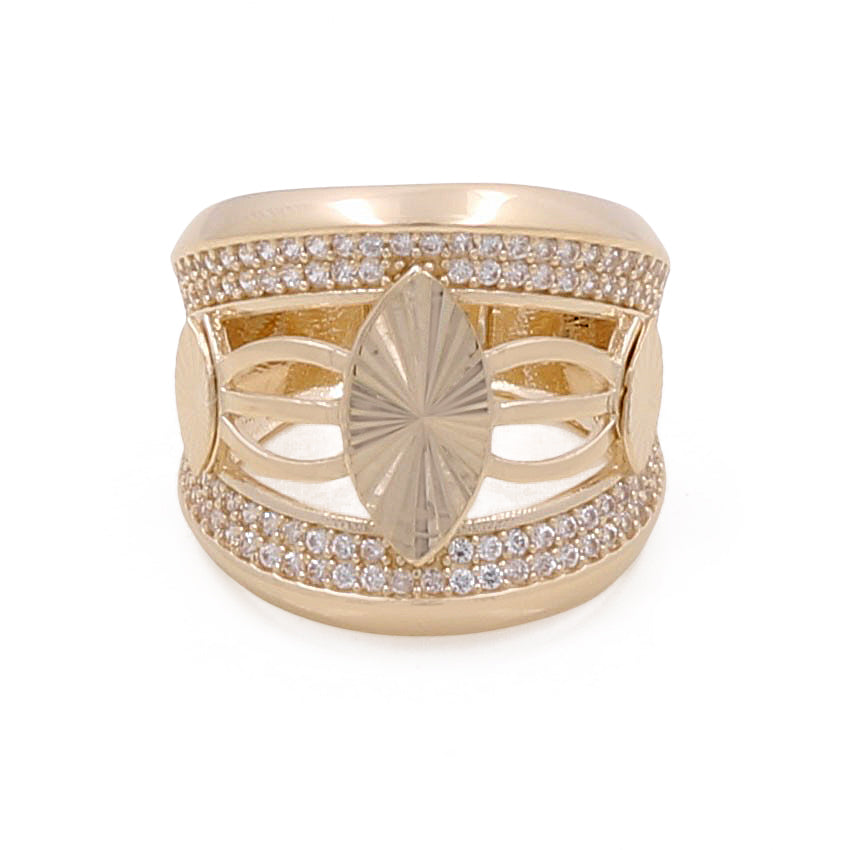 Anillo de moda para mujer en oro amarillo de 14 quilates / CZ / Talla 7 / Peso: 6,3 GR / COWR4FS-89