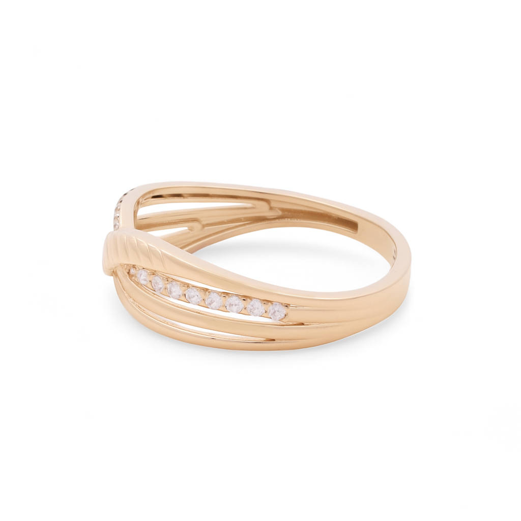 14K Yellow Gold Fashion Women's Ring with Cz / Size: 8.5 / Weight: 2.1 GR / DQWR4FS-27