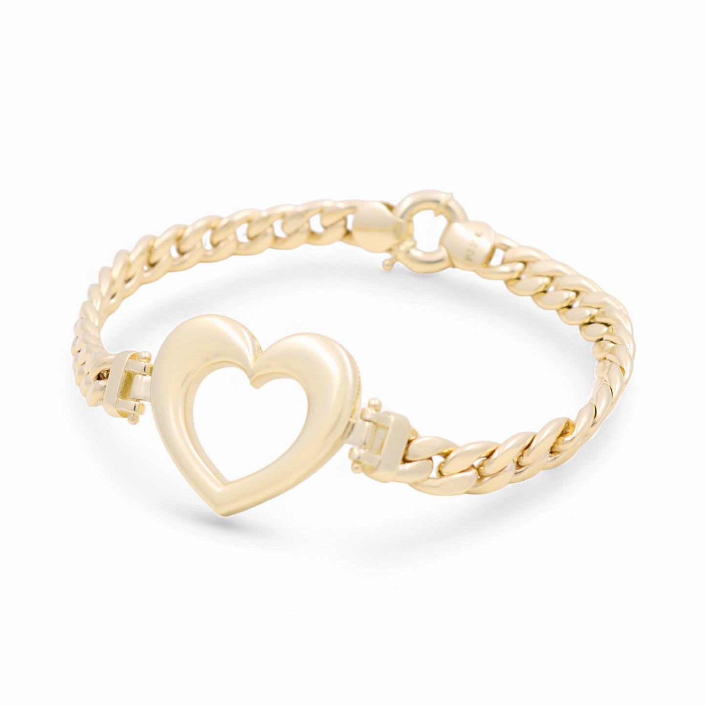 10K Yellow Gold Women's Bracelet with Heart / Size: 7.5" / Weight: 9 GR / DPWB0HR1