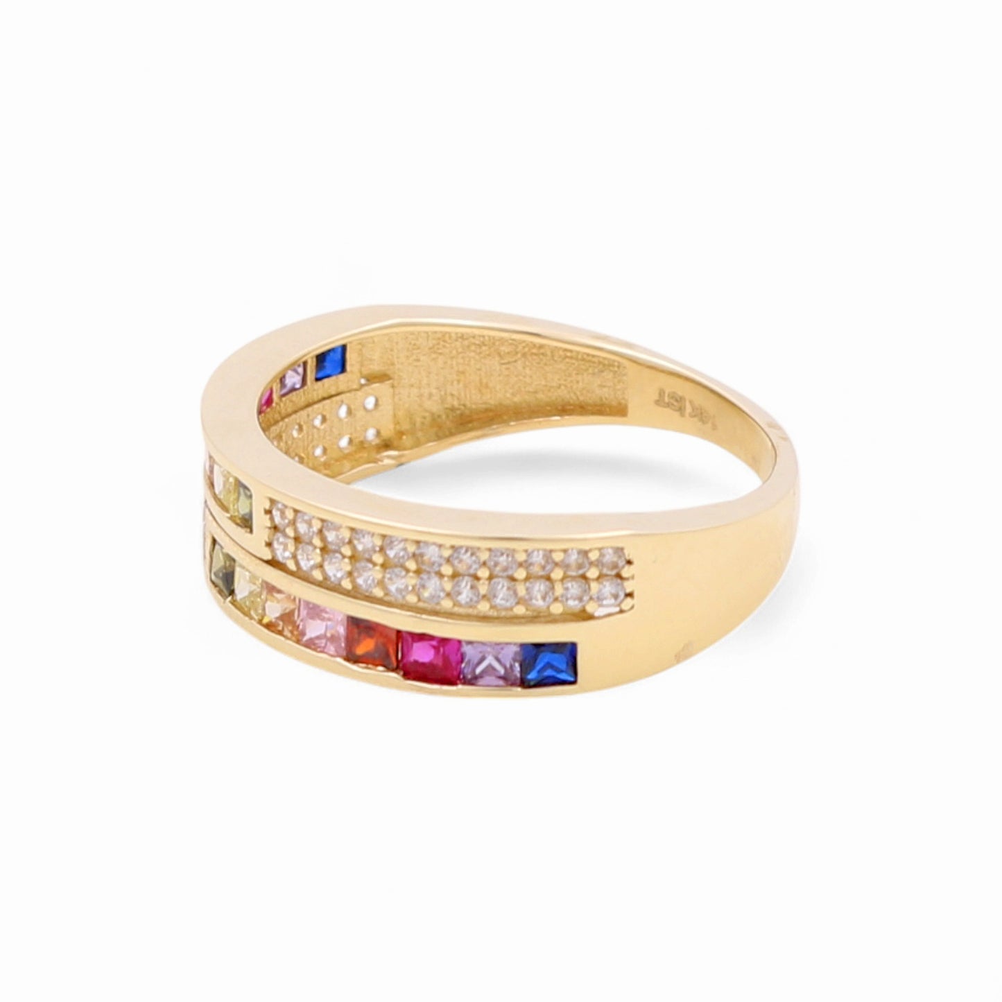 14k Fashion Women's Ring with Colors Cz / Weight 2.9 GR / BOWR4FS-28