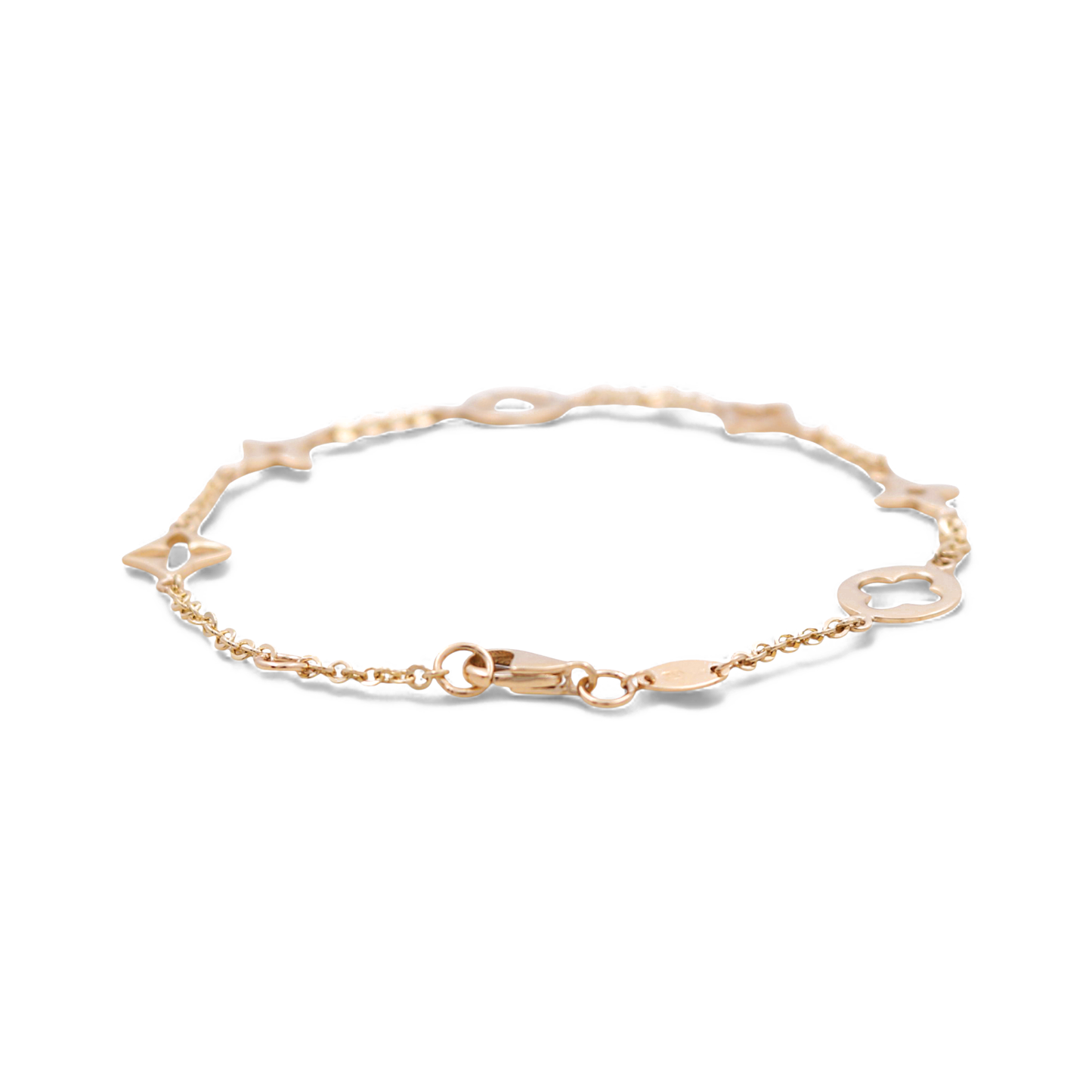 14K Yellow Gold Fashion LV Women's Bracelet / Size: 7" / Weight: 2.9 GR / ICWB4LV