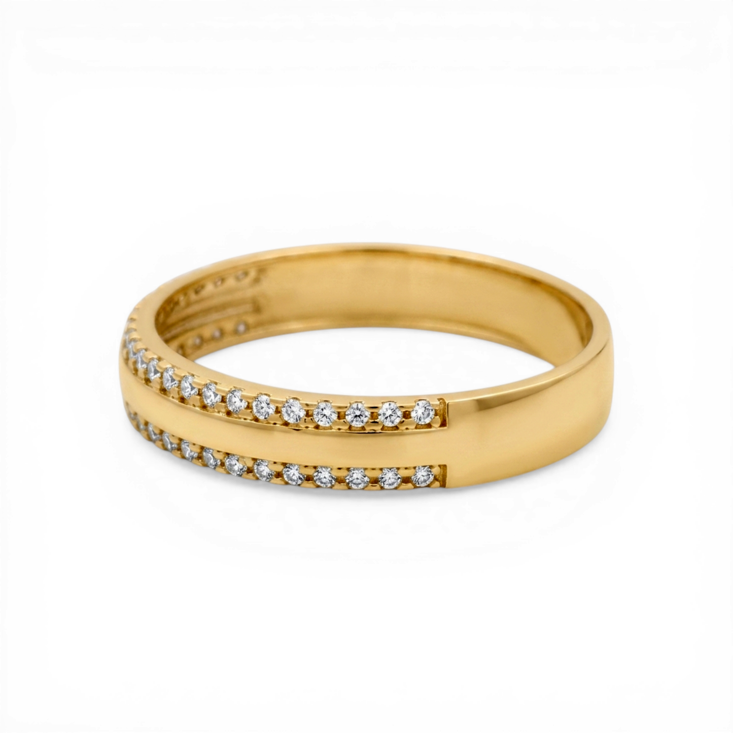 10K Yellow Gold Men’s Wedding Band with Cz / Size: 12 / Weight: 2.9 GR / CLBMWB0BS-1