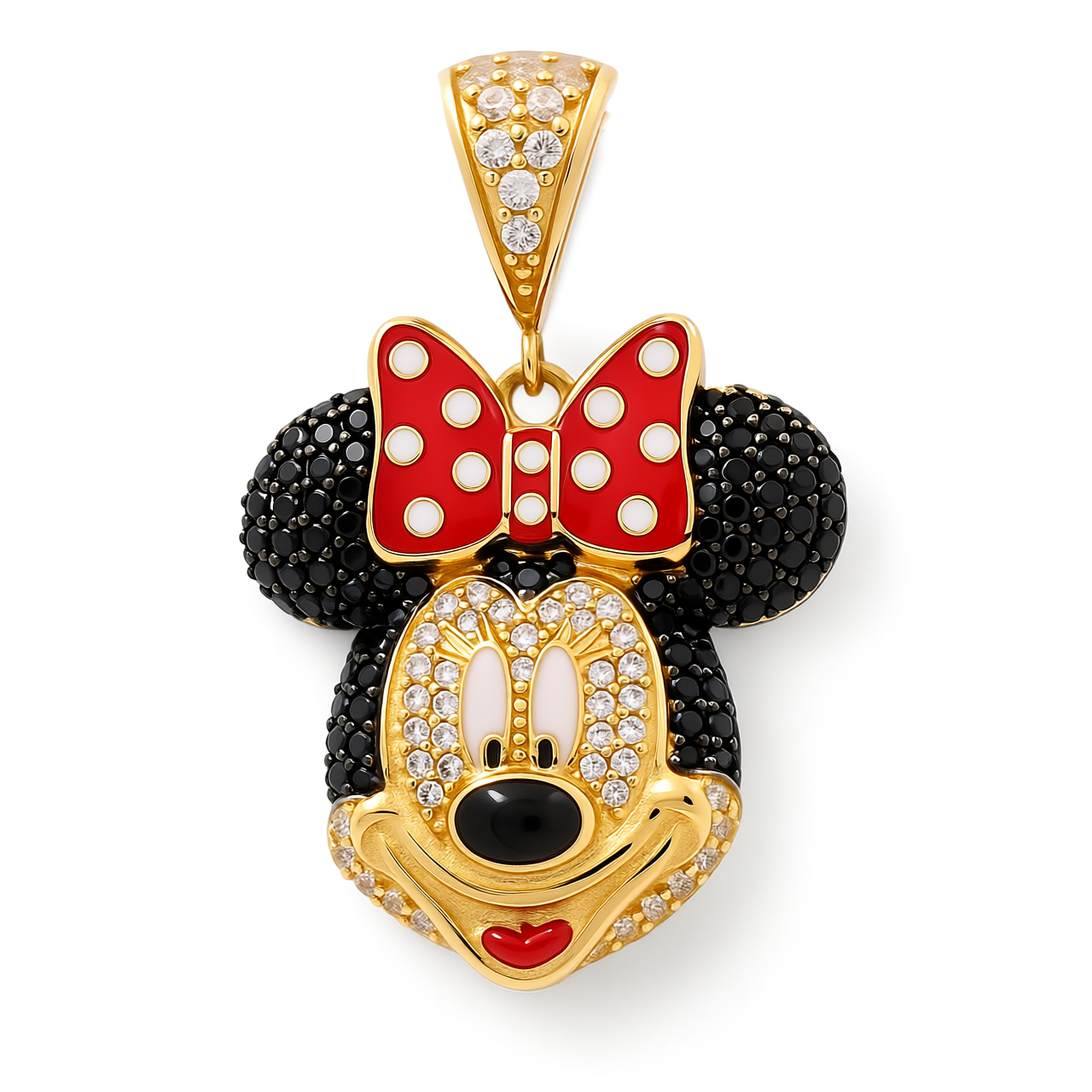 10K Yellow Gold Minnie's Pendant with Cz / Weight: 3.3 GR / P26P-298