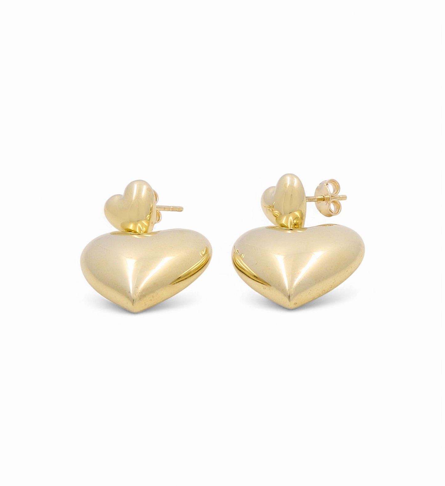 10K Yellow Gold Heart Women's Drops Earrings / Weight: 4.7GR / DPED0HR