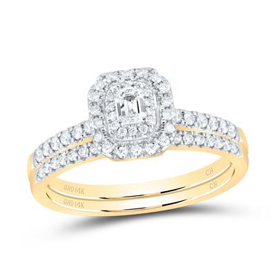14K Yellow Gold Women’s Diamond Bridal Set Ring / Carat: 1.0 / Size 6.5